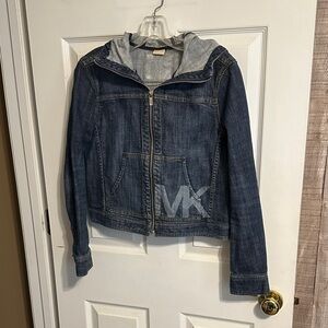 Michael Kors Blue Denim Jacket with Hood